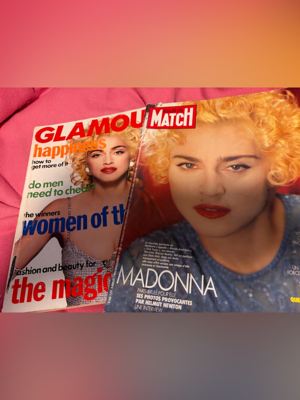 Madonna Magazine Cover Art Print - Pink & Red